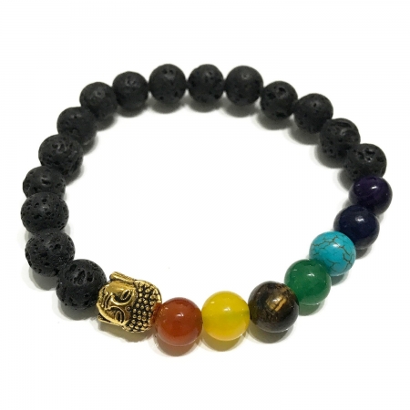 Lavastein Armband Buddha Chakra